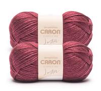 Caron Simply Me Luster Claret Lot de 2 pelotes de fil 170 g - 65% nylon, 35% acrylique - #4 peigné (moyen) - 300 m - Tricot/Crochet