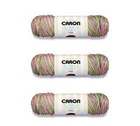 Caron Simply Soft Lot de 3 paquets de fil à peindre Rose Garden - Acrylique - 4 moyens (peignés) - 220 m - Tricot/crochet