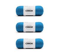 Caron Simply Soft Lot de 3 paquets de 170 g de fil acrylique Bleu cobalt 4 moyens (peignés) 300 m