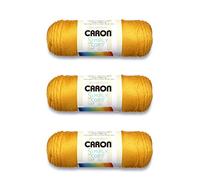 Caron Simply Soft Lot de 3 paquets de fil doré 170 g - Acrylique - 4 moyens (peignés) - 300 m - Tricot/Crochet