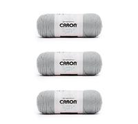 Caron Simply Soft Lot de 3 paquets de fil gris à plumes 170 g - Acrylique - 4 moyens (peignés) - 300 m - Tricot/Crochet