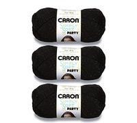 Caron Simply Soft Party Lot de 3 paquets de 85 g de fil à tricoter et crochet - Acrylique - 4 moyens (peignés) - 140 m - Noir