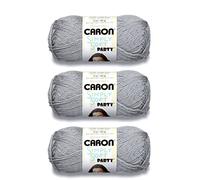 Caron Simply Soft Party Lot de 3 paquets de 85 g de fil scintillant argenté - Acrylique - 4 moyen (peigné) - 150 m - Tricot, crochet et travaux manuels