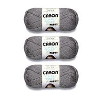 Caron Simply Soft Party Platinum Sparkle - Lot de 3 paquets de 85 g - Acrylique - 4 moyens (peignés) - 150 m - Tricot, crochet et travaux manuels