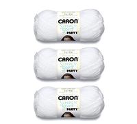 Caron Simply Soft Party Snow Lot de 3 paquets de 85 g de fil acrylique 4 moyens (peignés) 150 m pour tricot, crochet et travaux manuels