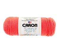 Caron Simply Soft Pelote de Fil Solide, 170 g, Corail Fluo, 6 oz