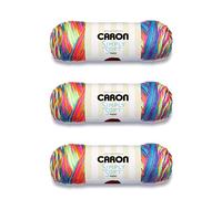 Caron Simply Soft Rainbow Bright Paints Yarn - Lot de 3 paquets de 141 g - Acrylique - 4 Medium (peigné) - 220 m - Tricot/Crochet