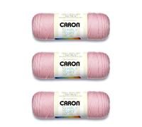 Caron Simply Soft Soft Lot de 3 paquets de 170 g de fil acrylique 4 moyens (peignés) 300 m pour tricot/crochet Rose doux