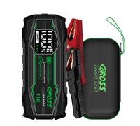 CAROSS Booster de démarrage portable 800 A et 12 V, avec batterie lithium-ion 10 000 mAh, protection anti-étincelles et contre l’inversion de polarité, fonction de boost, écran LED 2,3 pouces, charge 