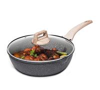 CAROTE Sauteuse 28cm avec Couvercle, Poele Revêtement Antiadhésif Pour Tous Feux Dont Induction, Sans PFOA, Wok Pour La Cuisine Quotidienne