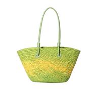 carotoe à bandoulière polyvalent en paille tissée de capacité pour femmes, vacances à la plage, à main tissé coloré, panier de vacances, panier de plage