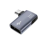 carotoe Adaptateur de câble d ' Alimentation 2 en 1 USB USB OTG, convertisseurs hôtes à Angle Droit/Gauche à 90 degrés pour claviers Adaptateur OTG