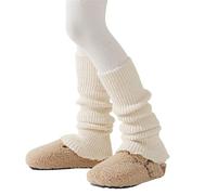 carotoe Chaussettes tricotées automne hiver jambières bas respirant mode chaussettes amples bas pour fille 3-13 ans manches de jambe élastiques pour chauffe-hiver élégants