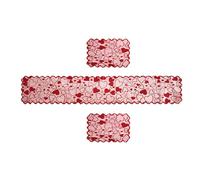 carotoe Chemin de Table de Jour, Chemin de Table pour fête de Mariage, décorations de Saint-Valentin, Maison en Dentelle, cœur en Tissu, Lieu en Dentelle