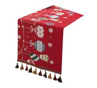 carotoe Chemin de Table en Chenille de Vacances avec Design tissé, Garniture pour Une célébration de Table de noël élégante, Chemin de Table de noël