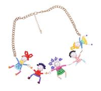 carotoe Collier à breloques en forme de figurine 3D délicat, collier humain 3D ludique, chaîne de cou en perles, tendance, chaîne de clavicule, accessoire de perles, de cou pour fête, accessoire de