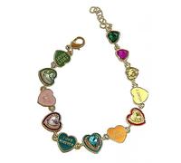 carotoe Design unique avec lettres colorées en forme de cœur d ' amour Doux Y2K Bijoux à main esthétiques pour une fête quotidienne Chaîne de poignet design unique