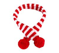 carotoe Écharpe tricotée pour Chats de noël, Collier rayé, Costume de Chien avec Pompon Doux pour Chats et Chiots, de noël, écharpe pour Chien Vert/Rouge, Vacances