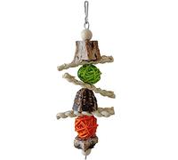 carotoe Jouet à mâcher à suspendre pour oiseaux - Petite cage - Herbe naturelle - Résistances molaires - Fournitures molaires pour perroquets - Petits perroquets