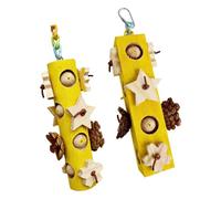 carotoe Jouet de Bloc de Puzzle à mâcher en Bois de d ' Interaction pour l ' Exercice Mental et l ' Entretien Physique du Bec des Oiseaux de Compagnie perroquets Jouet de Bloc de Bois à mâcher