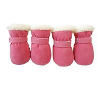 carotoe Lot de 4 chaussures d'hiver épaisses et chaudes pour chien - Pour la marche et la neige - Pour petits chiens et chiots - Pour les trottoirs chauds