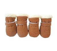 carotoe Lot de 4 chaussures d'hiver épaisses et chaudes pour chien - Pour la marche et la neige - Pour petits chiens et chiots - Pour les trottoirs chauds