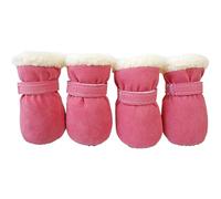 carotoe Lot de 4 chaussures d'hiver épaisses et chaudes pour chien - Pour la marche et la neige - Pour petits chiens et chiots - Pour les trottoirs chauds