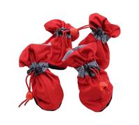 carotoe Lot de 4 paires de chaussures pour chien avec cordon de serrage, chaussettes de protection toutes saisons pour petits et grands animaux de compagnie (4 pièces)