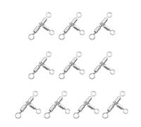 carotoe Matériel de pêche pivotant à 3 Voies, connecteur de Ligne d ' Eau salée, Accessoires de Plate-Forme, Anneaux fendus, 10 pièces