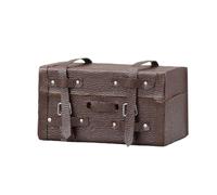 carotoe Petites valises Antiques en Bois Robuste, Accessoire Portable pour Maisons de poupées, Finition café, Meubles décoratifs, Coffre de poupées en Bois