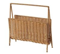 carotoe Porte-revues en rotin tissé à la main, pratique marron clair, support de rangement robuste en rotin artificiel