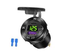 carotoe Prise de de Voiture à Deux Ports Type-c PD 20W et USB-a 18W, Sortie de sur Panneau d ' Affichage de Tension LED pour Panneaux de véhicule