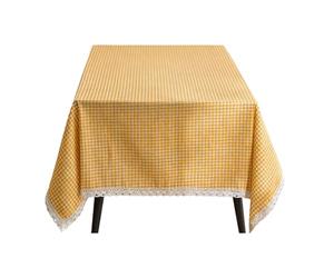 carotoe Retro Inspires Chemin de Table carré avec Bordure en Dentelle Housse de Table en Coton Polyvalente adaptée Tables rectangulaires Rondes Couverture à imprimé Fleuri
