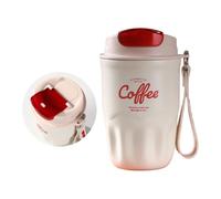 carotoe Tasse à café avec couvercle Tasse de voyage isolée en acier inoxydable avec sangle de transport pour la routine de bureau et les voyages généraux