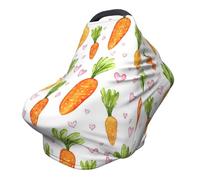 Carotte Couverture d'allaitement 360° Couverture complète Cœur Écharpe extensible pour allaitement et siège auto Convient à la plupart des poussettes et landaus
