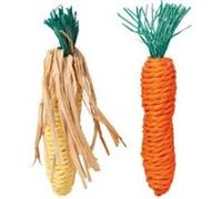 TRIXIE TX-6192 Set de Straw Toys Corn on The COB and Carrot 15 cm