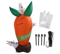 Carotte Gonflable de 6 Pieds, Décoration Lumineuse LED Réaliste pour Pelouse, Se Déchire, Se Gonfle Rapidement, avec Piquets et Accessoires, Se Dégonfle Facilement (Prise UE)
