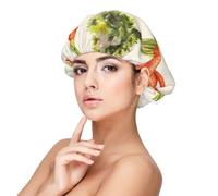 Carottes dessinées à la main à l'aquarelle,Bonnet de nuit en satin pour adulte - Bonnet de nuit élastique pour femme, couvre-cheveux de nuit