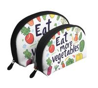 Carottes, Verts, Légumes Imprimés Sacs de Maquillage 2 Pièces Portable Shell Voyage Trousse de Toilette, blanc, Taille unique
