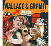 Carousel Calendars, Wallace and Gromit Calendrier mural 2026, 30,5 x 30,5 cm, calendrier de 16 mois avec reliure agrafée