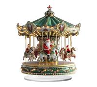 Carousel de Noël - Acrylique 2D Décoration d'intérieur avec Père Noël | Allez Autour des Personnages de scène de Noël pour fenêtre café Chambre Bureau Manteau Bar Porche intérieur et Autres