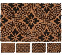 Carousel Home et cadeaux en caoutchouc Motif fibre de coco Porte avant en fibre de coco Welcome Paillasson Tapis d'entrée Naturel 40 x 60 cm ~ Motif varie