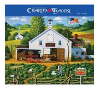 Carousel Worldwide Charles Wysocki Americana Grand calendrier mural 2027 - 16 mois, illustration américaine classique, calendrier mural mensuel pour la maison ou le bureau, 35,6 x 30,5 cm, cadeau