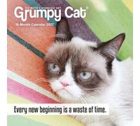 Carousel Worldwide Grumpy Cat 2027 Mini calendrier mural - Calendrier de 16 mois, illustration emblématique de chat grincheux et humour, mini calendrier mural mensuel, 17,8 x 17,8 cm, cadeau