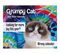 Carousel Worldwide Grumpy Cat Calendrier de bureau 2027 - Humour et illustration de chat grincheux emblématique, calendrier de bureau quotidien, 15,2 x 12,7 cm, cadeau