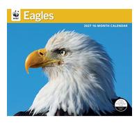 Carousel Worldwide WWF Eagles Grand calendrier mural 2027 - Calendrier de 16 mois, photographie d'aigle puissante, calendrier mural mensuel, 35,6 x 30,5 cm, cadeau
