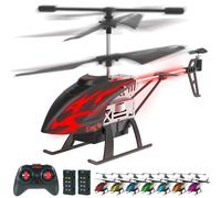 Carox Hélicoptère Télécommandé Enfant 6 Ans - 30 Min de Vol (2 Batteries) | Maintien d'Altitude & 1 Touche | Lumières LED | Jouet Intérieur & Cadeau d’Anniversaire pour Enfants
