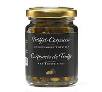 Carpaccio de truffes avec de la vraie truffe noire et de l'huile d'olive extra vierge, 90g. Végétalien et sans gluten