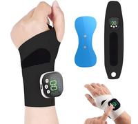 Carpal Tunnel Wrist Massager,Cordless Electric Hand Massager,Rechargeable & Detachable Carpaltunnel Massage Support,10 Modes and 29 Intensities,for Hand Care at Home,Office or Sports (Black)