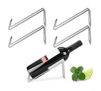 Carpango 4 pièces Porte-bouteilles à vin, supports de rangement en métal pour bouteilles de vin et spiritueux Organisateur(A)